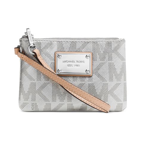 michael kors black and silver purse|michael kors small wristlet.